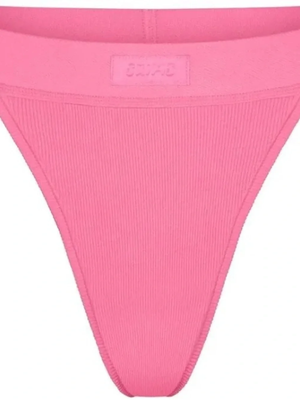 Skims cotton Ribbed mid rise thong bubble gum PN-STT-0040 L